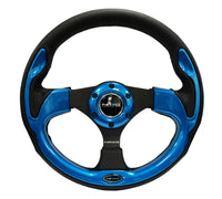 Thumbnail for NRG Reinforced Steering Wheel (320mm) Blk w/Blue Trim