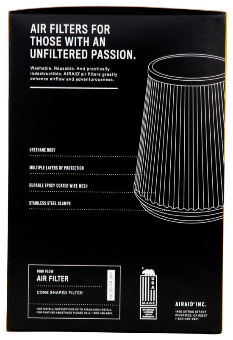 Airaid Universal Air Filter - Cone 3 1/2 x 4 5/8 x 3 1/2 x 7