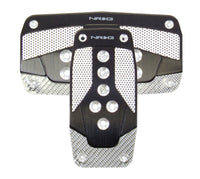 Thumbnail for NRG Aluminum Sport Pedal A/T - Black w/Silver Carbon