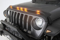 Thumbnail for AVS 2018-2019 Jeep Wrangler (JL) Aeroskin Low Profile Hood Shield w/ Lights - Black