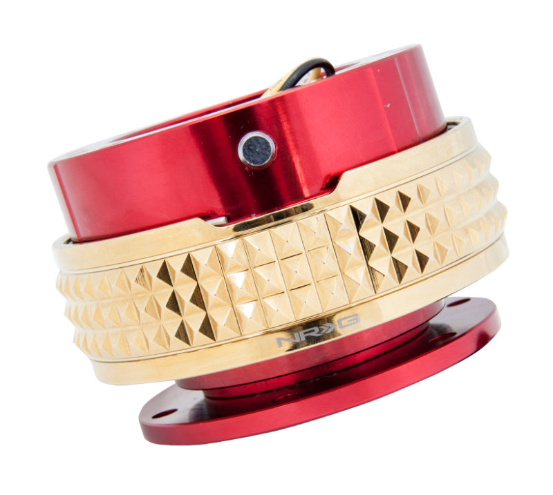 NRG Quick Release Kit - Pyramid Edition - Red Body / Chrome Gold Pyramid Ring