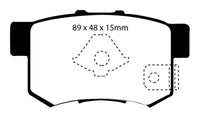 Thumbnail for EBC 10-12 Acura RDX 2.3 Turbo Redstuff Rear Brake Pads