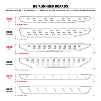 Thumbnail for Go Rhino RB30 Slim Line Running Boards 68in. - Bedliner Coating (Boards ONLY/Req. Mounting Brackets)