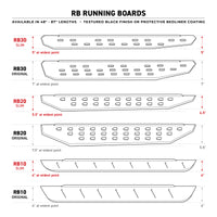 Thumbnail for Go Rhino RB20 Slim Running Boards - Universal 68in. - Bedliner Coating