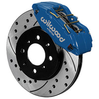 Thumbnail for Wilwood DPHA Front Caliper & Rotor Kit Drilled Honda / Acura w/ 262mm OE Rotor - Competition Blue