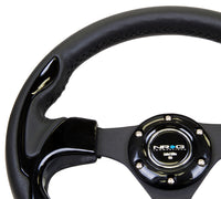 Thumbnail for NRG Reinforced Steering Wheel (320mm) Blk w/Gloss Black Trim