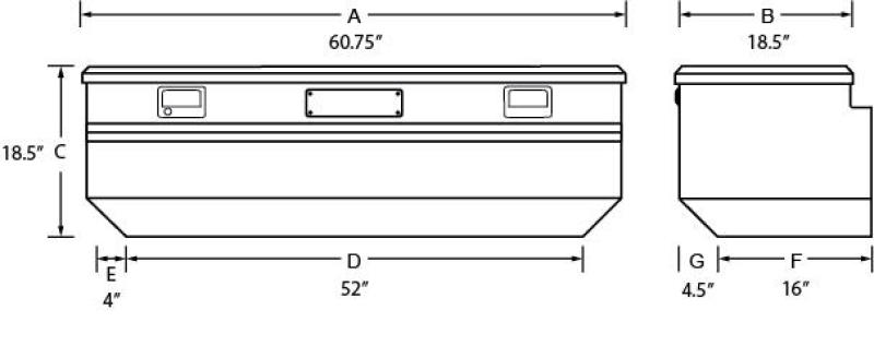 Tradesman Aluminum Flush Mount Truck Tool Box (60in.) - Brite