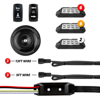 Thumbnail for XK Glow ATV UTV Pro DOT Street Legal Conversion Signal/ Horn Kit- 2 White 6 Red 6 Amber Pods