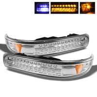 Thumbnail for Xtune Chevy Silverado 99-02 LED Amber Bumper Lights Chrome CBL-CS99-LED-E