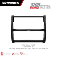 Thumbnail for Go Rhino 18-20 Ford F-150 (Excl. APA/ACC Models) 3100 Series StepGuard Center Grille ONLY - Tex. Blk