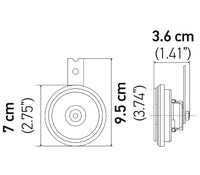 Thumbnail for Hella Horn Kit Bx Blk Disc Mcycle 12V Univ