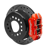 Thumbnail for Wilwood Small Ford 11 in. Forged Dynapro Low-Profile Rear Parking Brake Kit (Red, Drilled & Slotted)