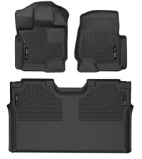 Thumbnail for Husky Liners 15-23 Ford F-150 SuperCrew Cab X-Act Contour Front & 2nd Row Seat Floor Liners - Black