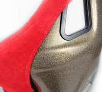 Thumbnail for NRG FRP Bucket Seat ULTRA Edition - Large (Red Alcantara/Gold Glitter Back)