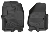 Thumbnail for Husky Liners 12-15 Ford Super Duty Crew & Extended Cab WeatherBeater Front Row Black Floor Liners