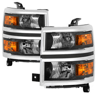 Thumbnail for xTune 14-15 Chevy Silverado 1500 (New Body) OEM Style Headlights w/Trim - Blk (HD-JH-CS14-CC-BK)