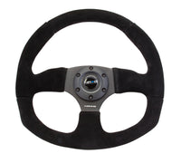 Thumbnail for NRG Reinforced Steering Wheel (320mm Horizontal / 330mm Vertical) Black Suede w/Black Stitching