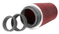 Thumbnail for K&N Universal Air Filter Chrome Round Tapered Red - 4in Flange ID x 1.125in Flange Length x 9.5in H