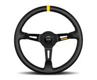 Thumbnail for Momo MOD08 Steering Wheel 350 mm -  Black Leather/Black Spokes/1 Stripe