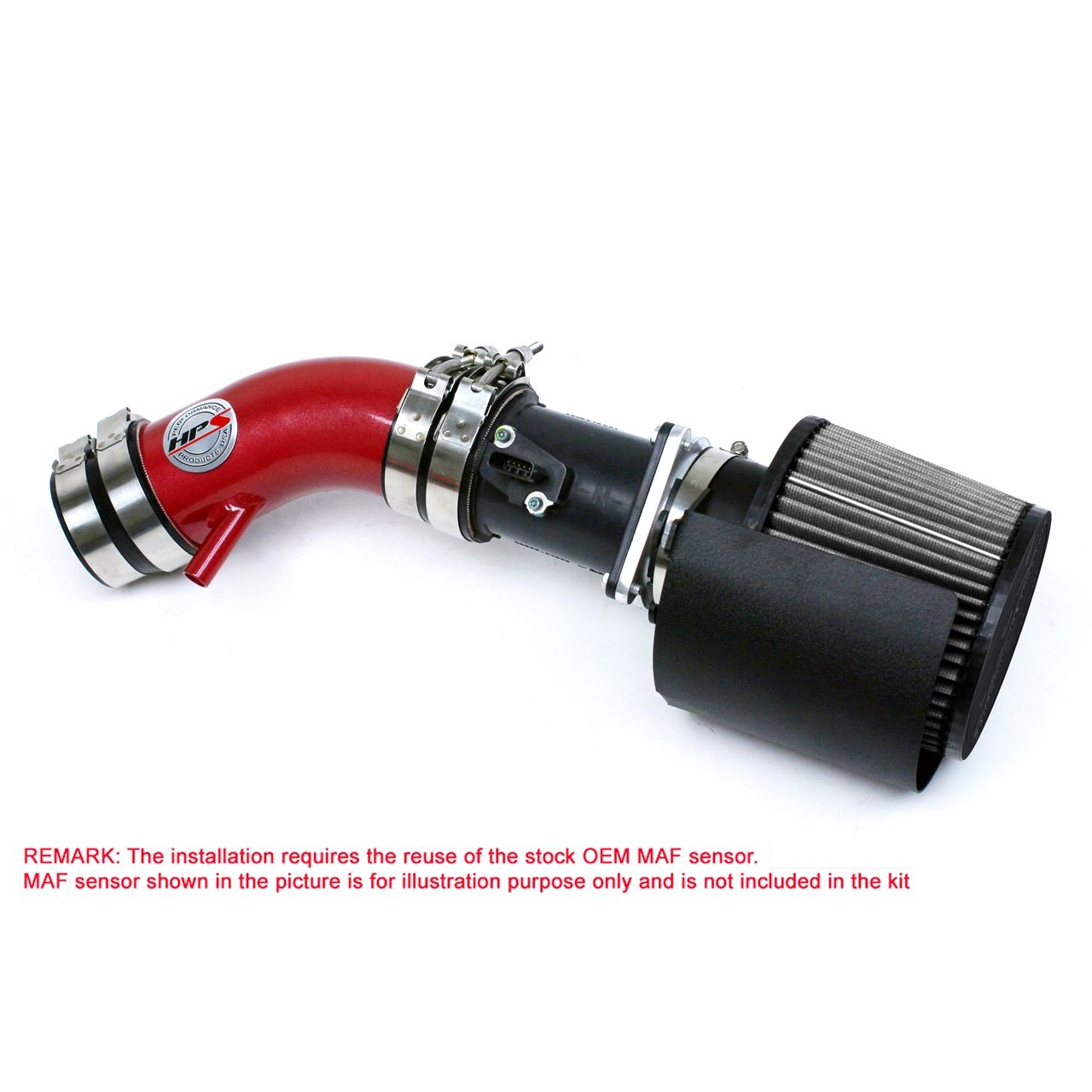 HPS Shortram Air Intake 2002-2006 Nissan Altima 2.5L 4Cyl, Includes Heat Shield, Red