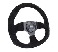 Thumbnail for NRG Reinforced Steering Wheel (320mm Horizontal / 330mm Vertical) Black Suede w/Black Stitching