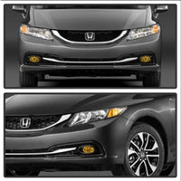 Thumbnail for Spyder Honda Civic 2013-2014 4dr OEM Fog Light W/Switch Yellow FL-HC2013-4D-Y