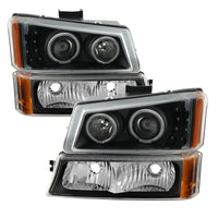 Thumbnail for xTune Chevy Silverado 03-06 Projector Headlights 4pcs - LED Halo - Black PRO-JH-CSIL03-SET-BK