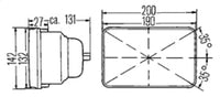 Thumbnail for Hella Vision Plus 8in x 7in Sealed High Low Beam Headlamp - Single Lamp