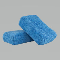 Thumbnail for Chemical Guys Premium Grade Microfiber Applicators - 2in x 4in x 6in - Blue - 2 Pack