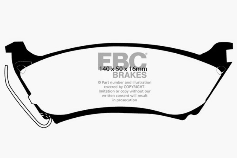 EBC 98 Mercedes-Benz M-Class (ML) ML320 3.2 Redstuff Rear Brake Pads