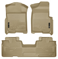 Thumbnail for Husky Liners 09-12 Ford F-150 Super Cab WeatherBeater Combo Tan Floor Liners