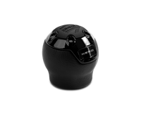 Thumbnail for Momo Nero Shift Knob - Black Leather, Black Chrome Insert, with Reverse Lockout