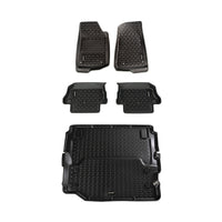 Thumbnail for Rugged Ridge Floor Liner Kit Black F/R/Full Cargo 18-20 Jeep Wrangler JL 2Dr