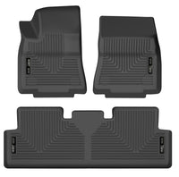 Thumbnail for Husky Liners 20-22 Tesla Y WeatherBeater Front & 2nd Seat Floor Liner - Blk