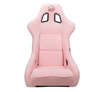 Thumbnail for NRG FRP Bucket Seat PRISMA Edition W/ pearlized Back Pink Alcantara - Large