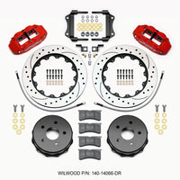 Thumbnail for Wilwood Narrow Superlite 4R Rear Kit 14.00in Drilled Red 2007-up Jeep JK w/Lines