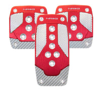 Thumbnail for NRG Aluminum Sport Pedal M/T - Red w/Silver Carbon