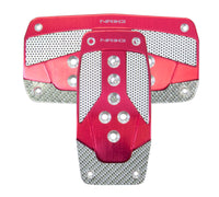 Thumbnail for NRG Aluminum Sport Pedal A/T - Red w/Silver Carbon