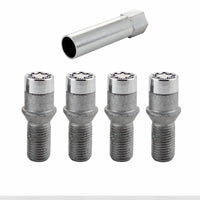 Thumbnail for McGard Wheel Lock Bolt Set - 4pk. (Tuner / Cone Seat) M14X1.5 / 17mm Hex / 28.6mm Shank L. - Chrome