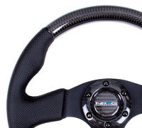 Thumbnail for NRG Carbon Fiber Steering Wheel (315mm) Leather Trim w/Black Stitching