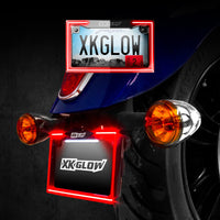 Thumbnail for XK Glow Motorcycle License Plate Frame Light w/ Turn Signal - Black