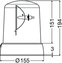 Thumbnail for Hella KL 7000 Series 24V Amber Fixed Rotating Beacon