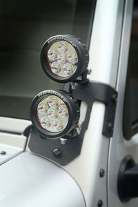 Thumbnail for Rugged Ridge 07-18 Jeep Wrangler JK Textured Black A Pillar Light Mount