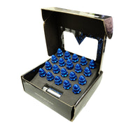 Thumbnail for NRG 500 Series M12 X 1.5 Bullet Shape Steel Lug Nut Set - 21 Pc w/Lock Key - Blue