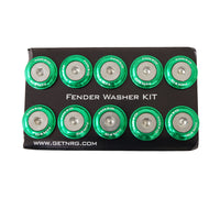 Thumbnail for NRG Fender Washer Kit w/Rivets For Plastic (Green) - Set of 10