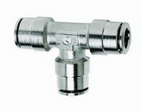 Thumbnail for Firestone Union Tee 1/4in. Nickel Push-Lock Air Fitting - 6 Pack (WR17603453)