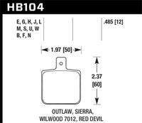 Thumbnail for Hawk HT-10 Wilwood DL Single Outlaw w/ 0.156in Center Hole Race Brake Pads