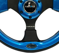 Thumbnail for NRG Reinforced Steering Wheel (320mm) Blk w/Blue Trim