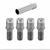 Thumbnail for McGard Wheel Lock Bolt Set - 4pk. (Tuner / Cone Seat) M14X1.5 / 17mm Hex / 24.0mm Shank L. - Chrome