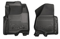 Thumbnail for Husky Liners 12-15 Ford Super Duty Crew & Extended Cab WeatherBeater Front Row Black Floor Liners